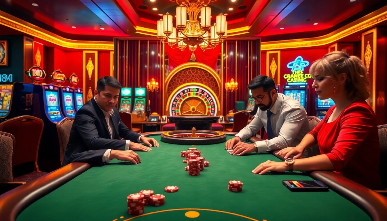 Experience Gopay88 Daftar with a vibrant casino scene showcasing poker, slot machines, and digital gaming.