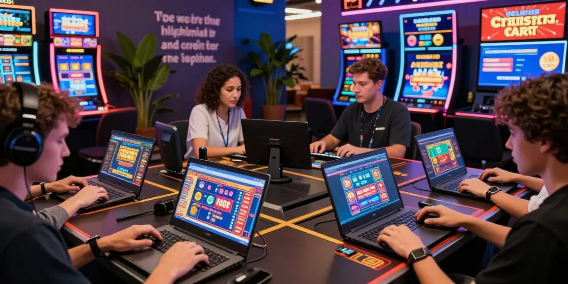 Players enjoying the excitement of online credit card casinos in a vibrant digital gaming environment.