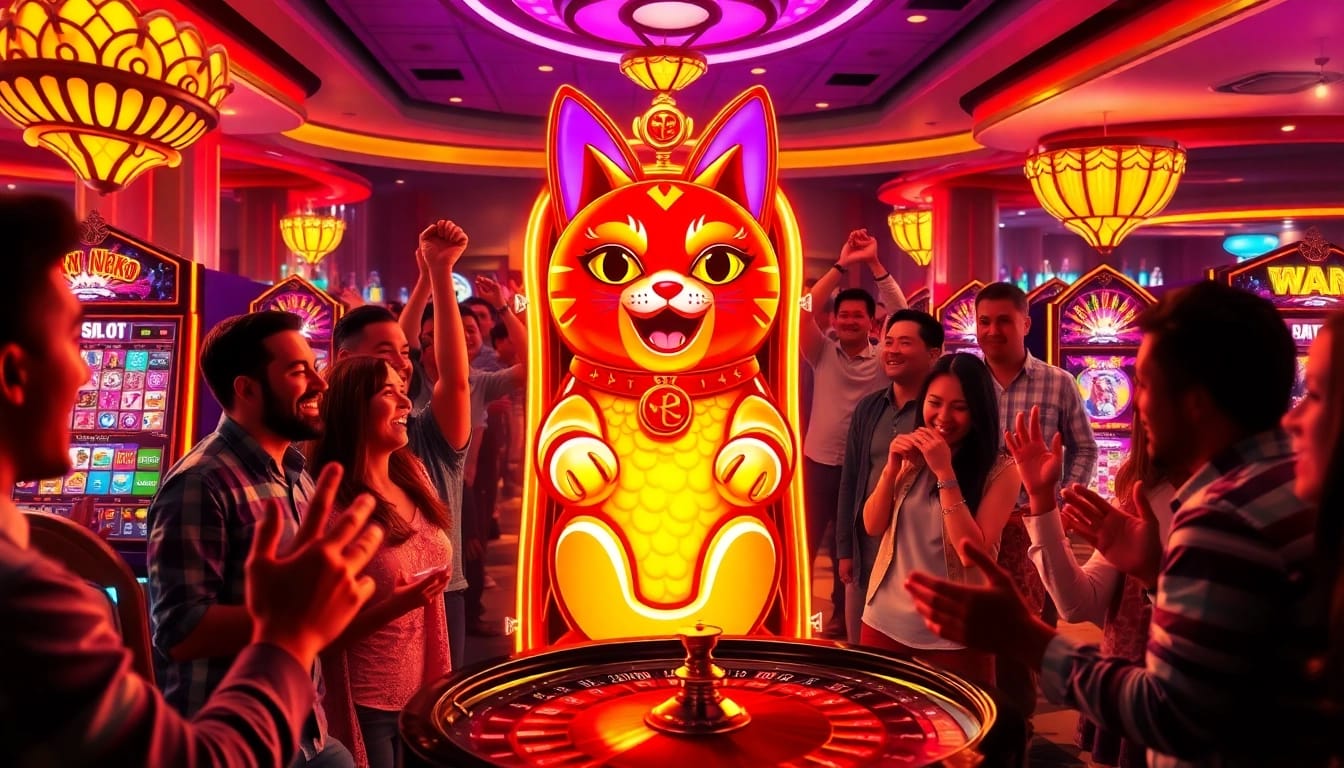 Win big with Lucky Neko PG Soft Max Win at an electrifying casino setting