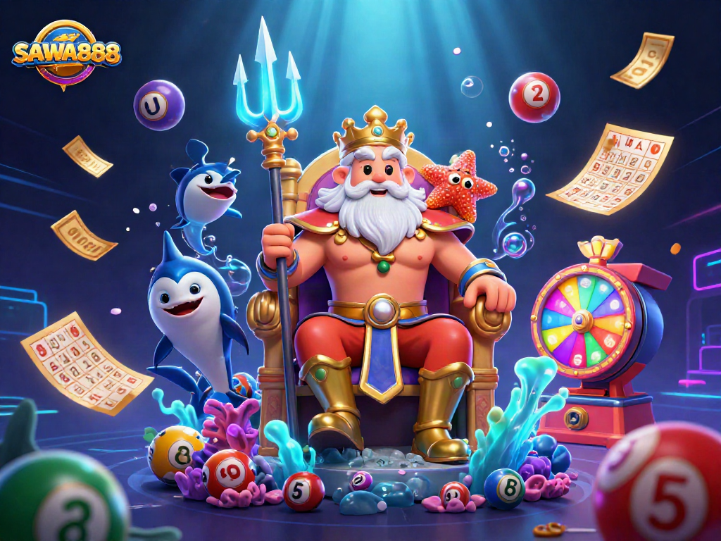 SAWA888 enhances your lottery excitement with vibrant games and dynamic energy in a captivating scene.