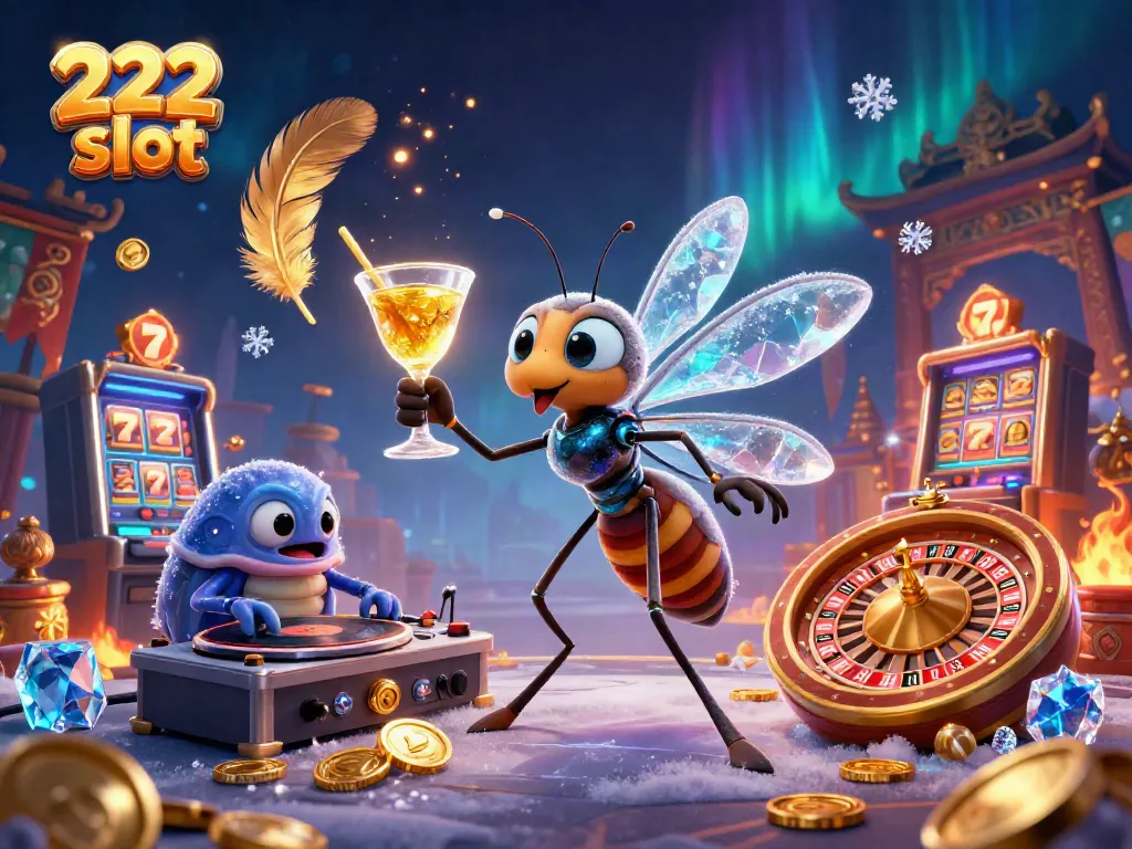 Menggandeng keberuntungan melalui 222 slot dalam ilustrasi kasino yang dinamis dan menarik.