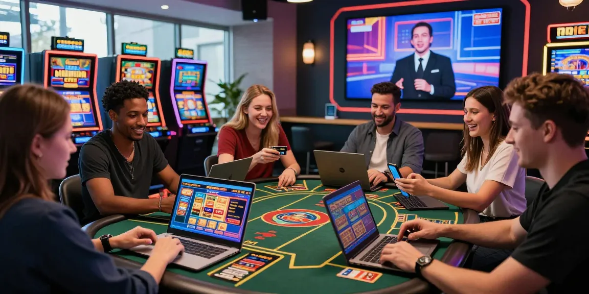 Exciting gaming environment at credit card casinos showcasing players engaging with online gaming at https://ecpc.org.uk, vibrant slot machines, and live dealer games.