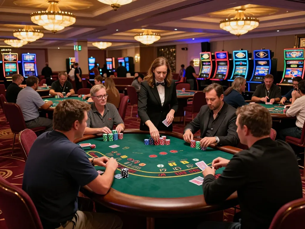 Players at the blackjack tables enjoying strategic gameplay in a vibrant casinosscope casino atmosphere