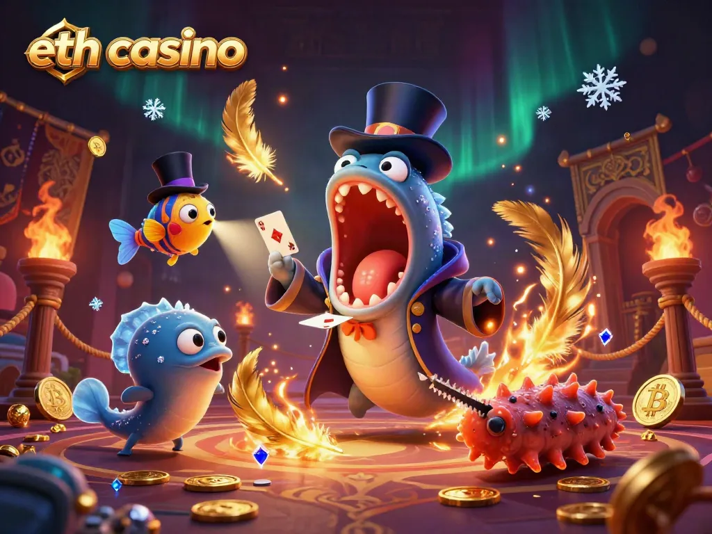 Experience exciting gameplay at the eth casino with dynamic deep-sea characters and Bitcoin elements.
