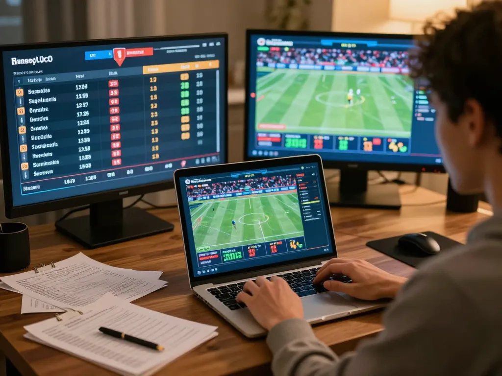 Engaging moment at ok365 com with a user betting on live sports from home.