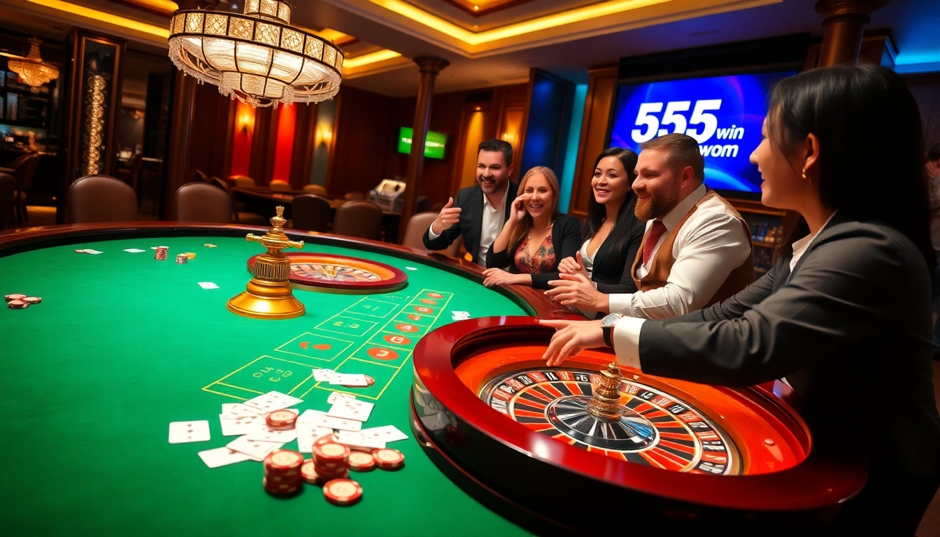 Experience the excitement of 555win with a thrilling roulette game atmosphere.