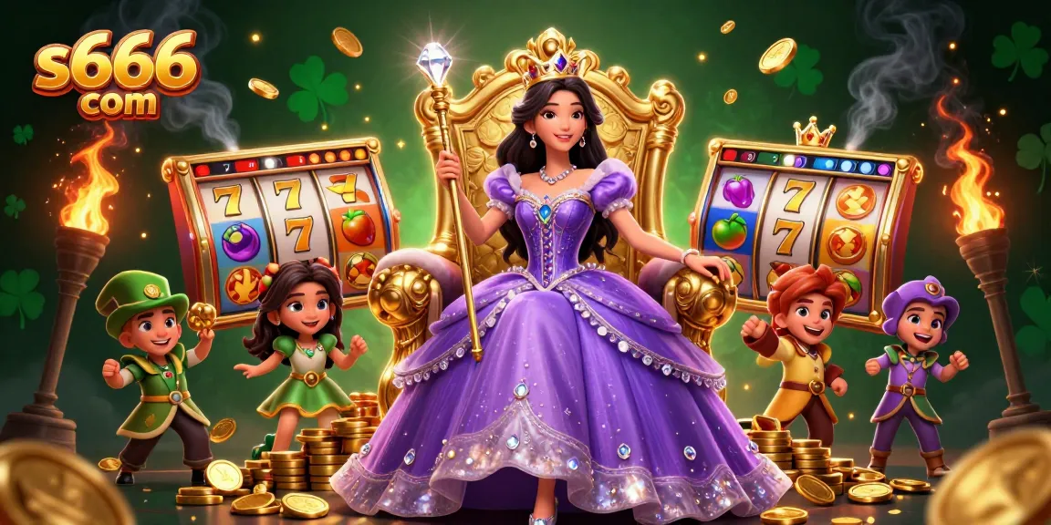 Play exciting slots at s666 com with vibrant golden reels, jackpot symbols, and engaging graphics.