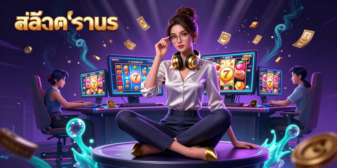 Experience สล็อตทดลอง with vibrant slot reels and dynamic gaming elements in this stunning illustration.