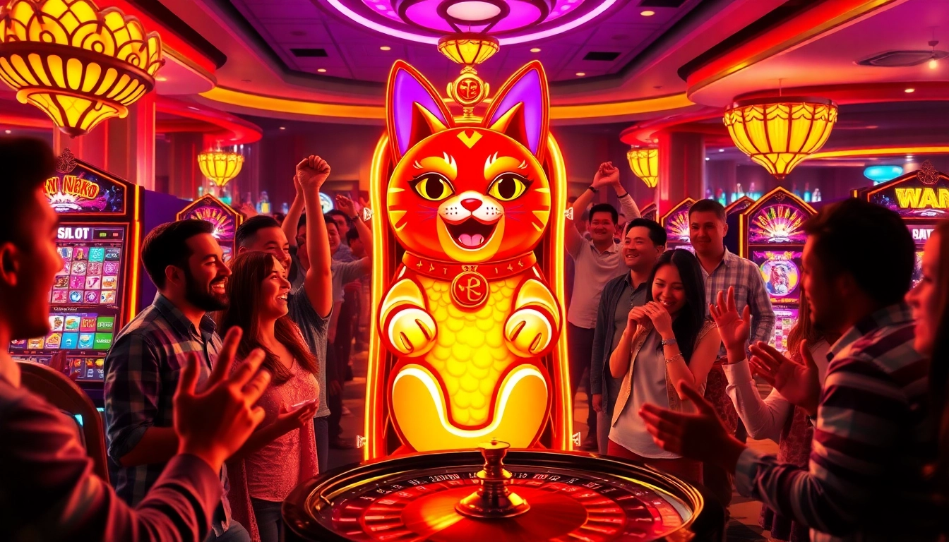 Win big with Lucky Neko PG Soft Max Win at an electrifying casino setting