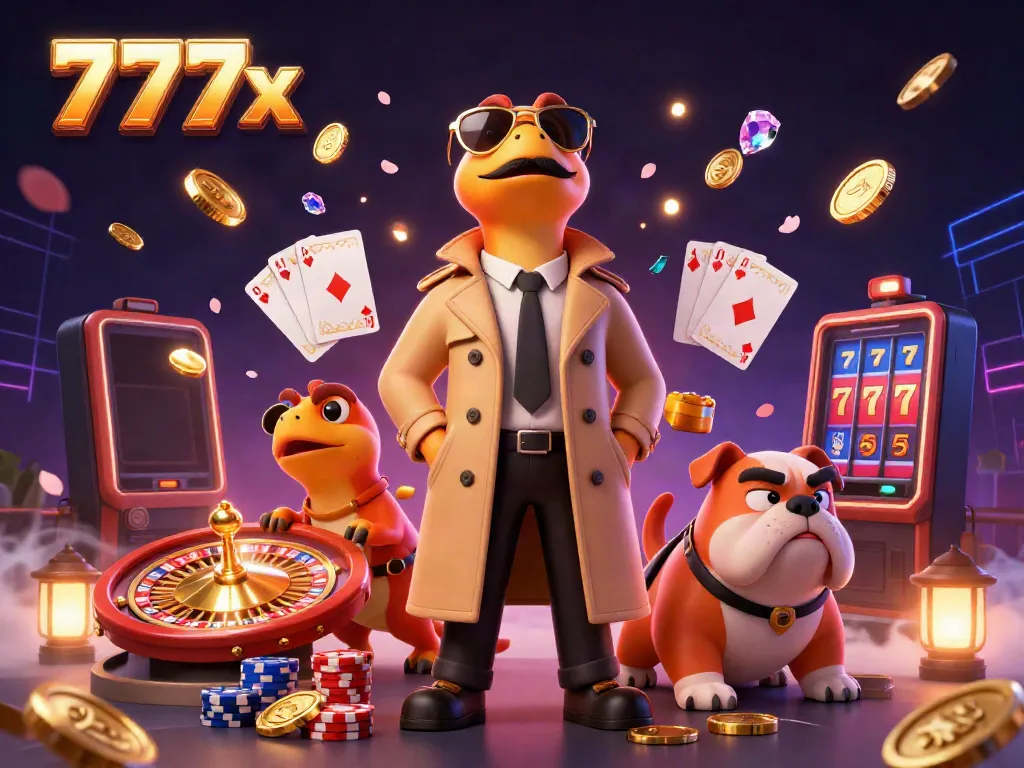 Engaging scene with 777x raptors in disguise entering VIP casino, vibrant casino elements abound.