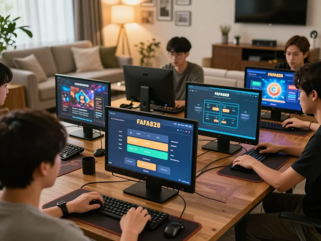 FAFA828 players engaged in immersive online gaming strategy from home