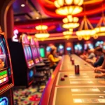 Engage with thrilling Casino games in a vibrant setting full of excitement and players.