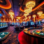 Players enjoying games at a luxurious casino floor, featuring 1haywin.us.com branding elements.