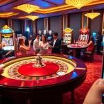 Engaging casino scene depicting players around a roulette table on trang chủ BL555.