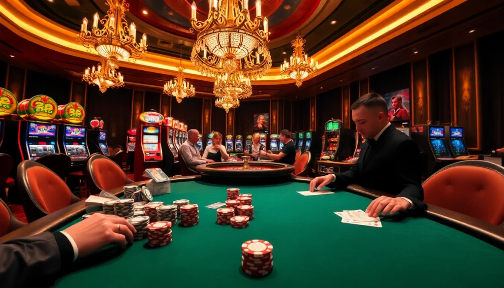 Experience high-stakes poker at 79king with elegant tables, vibrant atmosphere, and professional gamblers.