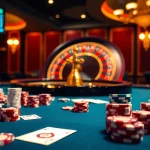 Poker game showcasing mm8 betting odds with vibrant chips and ambiance in a luxury casino.