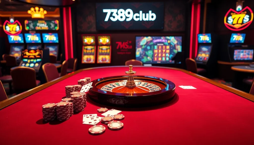 Experience the thrill of winning at 789club with vibrant poker chips and casino tables.