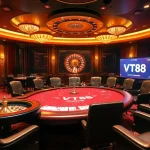 Experience thrilling gameplay at Vt88 nhà cái with vibrant casino tables and exciting poker action.